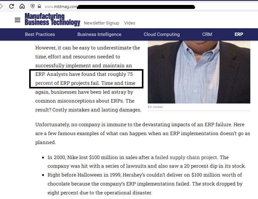 kegagalan implementasi ERP