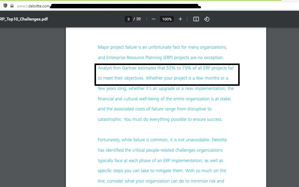 kegagalan implementasi ERP